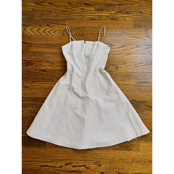 Isaac Mizrahi Seersucker Stripe Dress Preppy Minimalist OldMoney Retro Summer - Picture 2 of 11